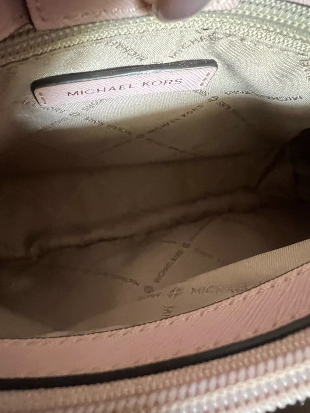 Michael Kors Blush Pink Saffiano Shoulder Tote with Rose Gold Chain Detail - Picture 10 of 13